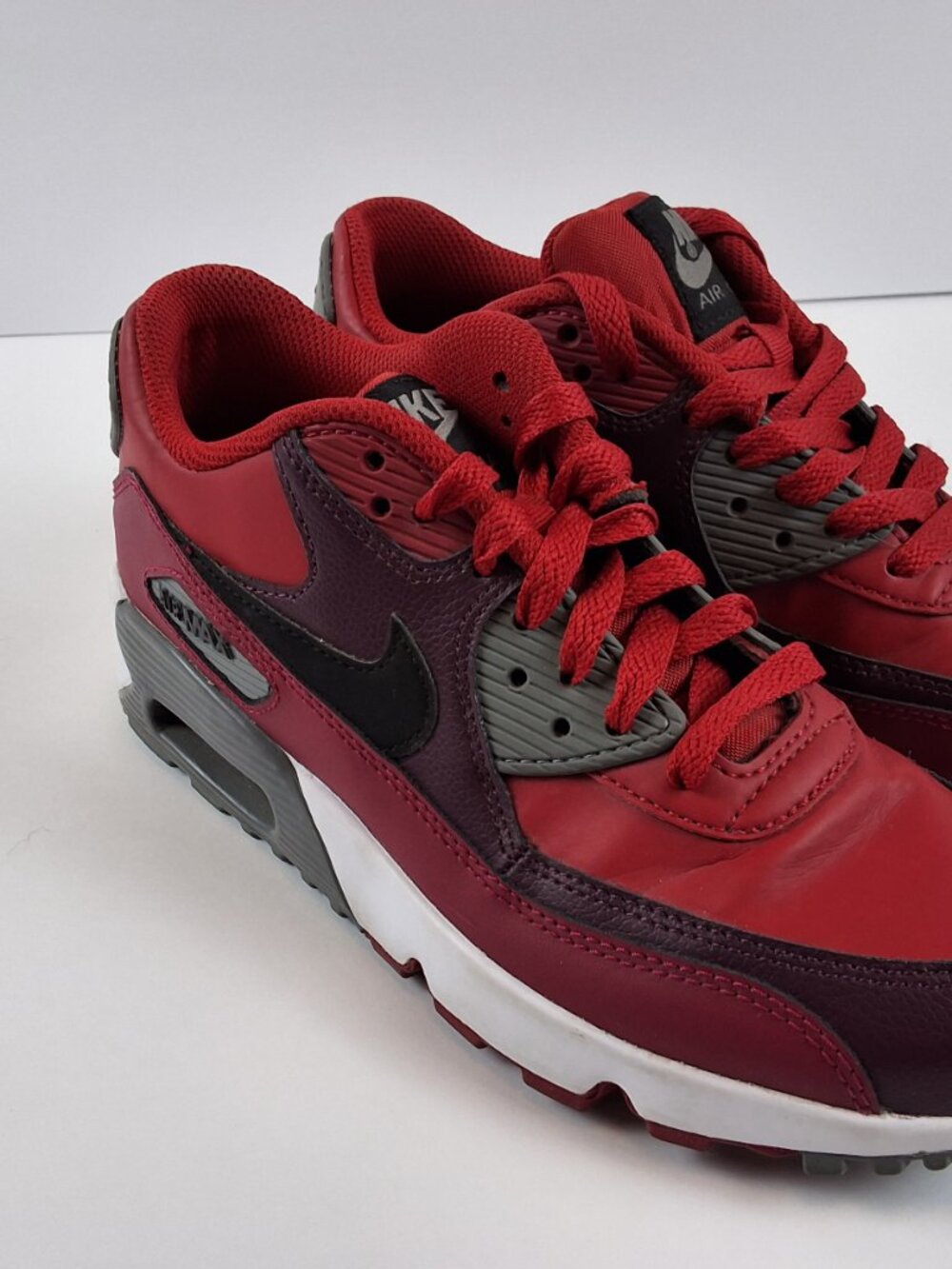 Nike Air Max 90 GS Red Gray Sneakers Youth Size 4Y EU 36 - Picture 9 of 16